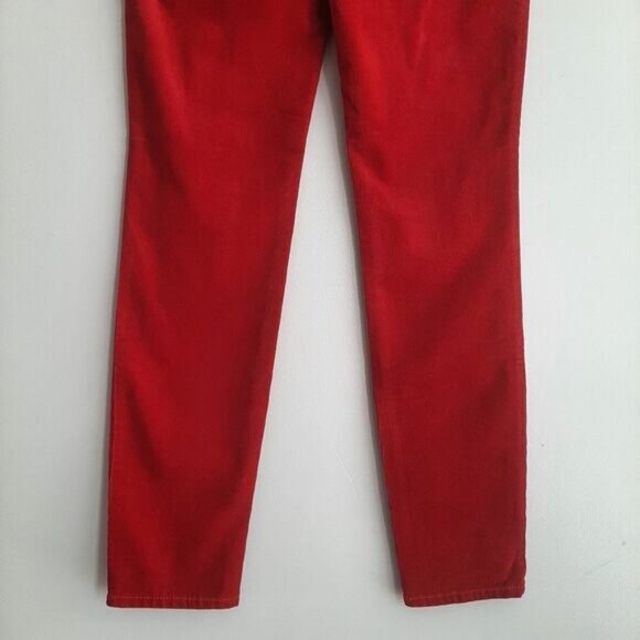 OLD NAVY Rockstar Thin Rib Velour Corduroy Skinny Pants Red Sz 2 Flawed - Picture 14 of 16